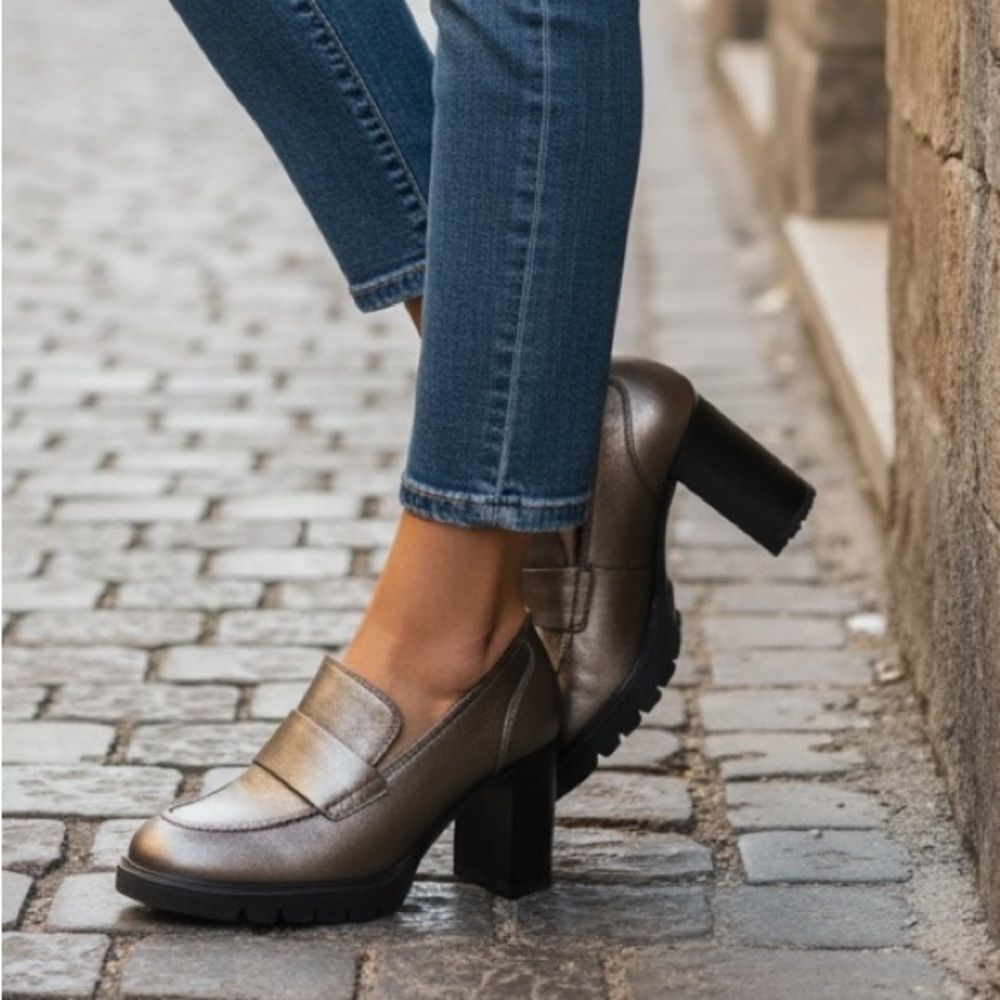Paul Green Metallic Bronze Loafers